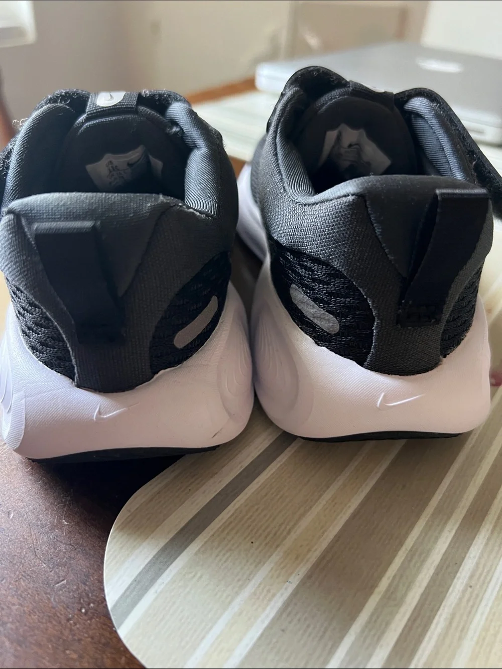 Nike Kids Black and White Velcro Athletic Sneakers